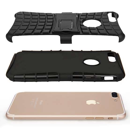 Caseflex iPhone 7 Plus Kickstand Combo Case - Black (Retail Box)