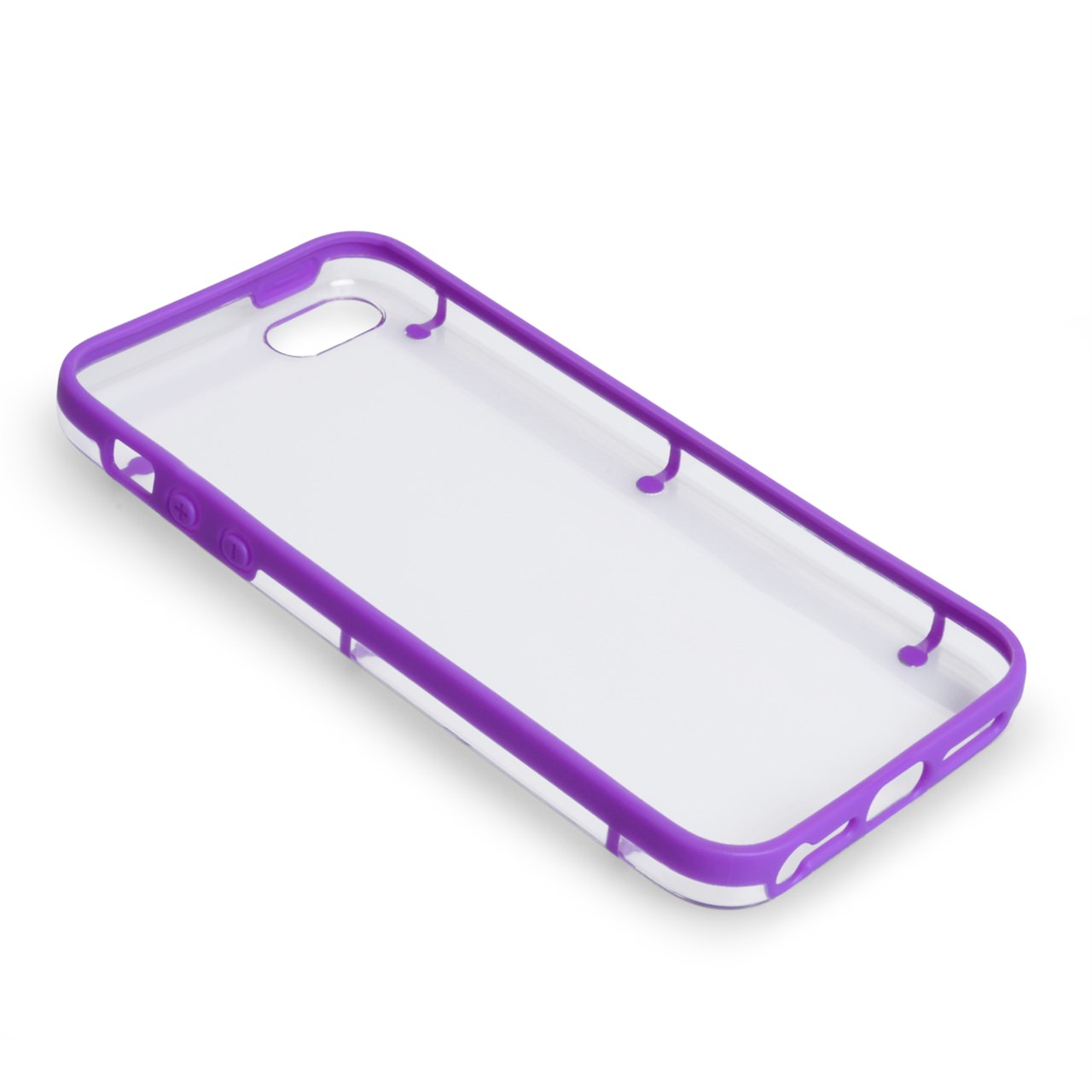 YouSave iPhone 5 / 5S 6 Dot Design Gel and Hard Hybrid Case - Purple