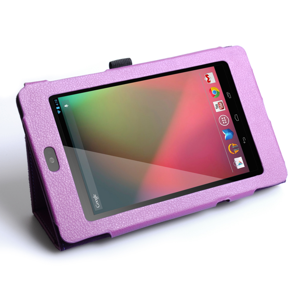 Caseflex Nexus 7 Textured Faux Leather Stand Case - Purple