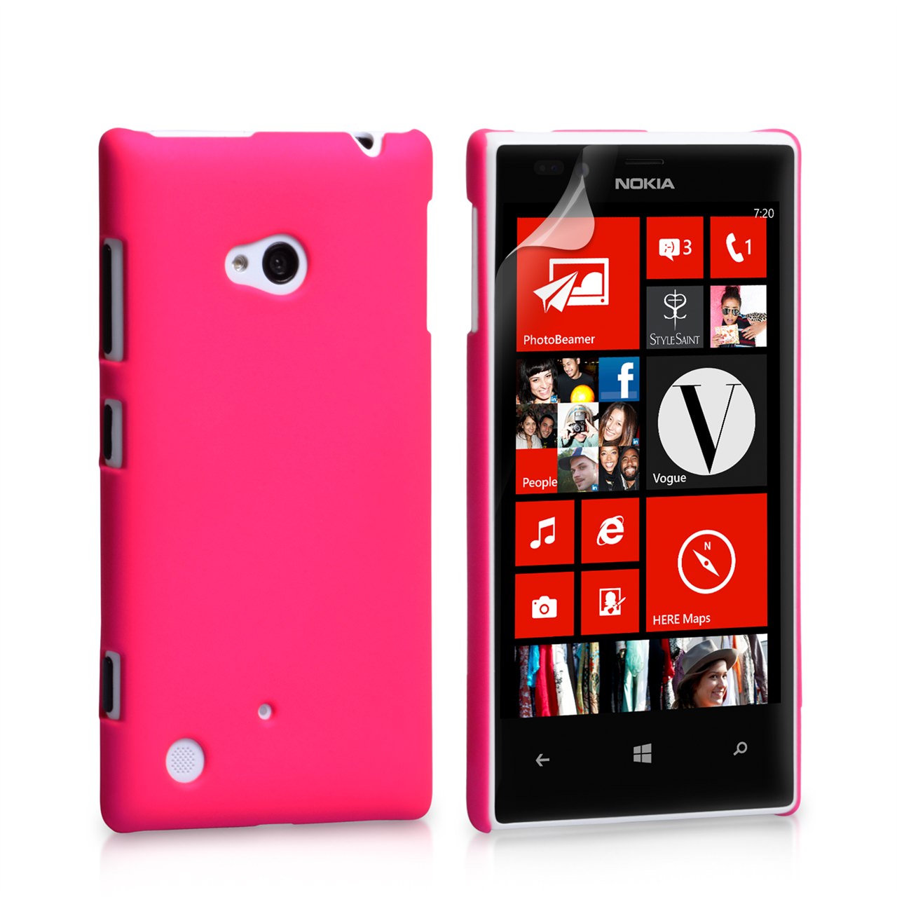 YouSave Accessories Nokia Lumia 720 Hard Hybrid Case - Hot Pink