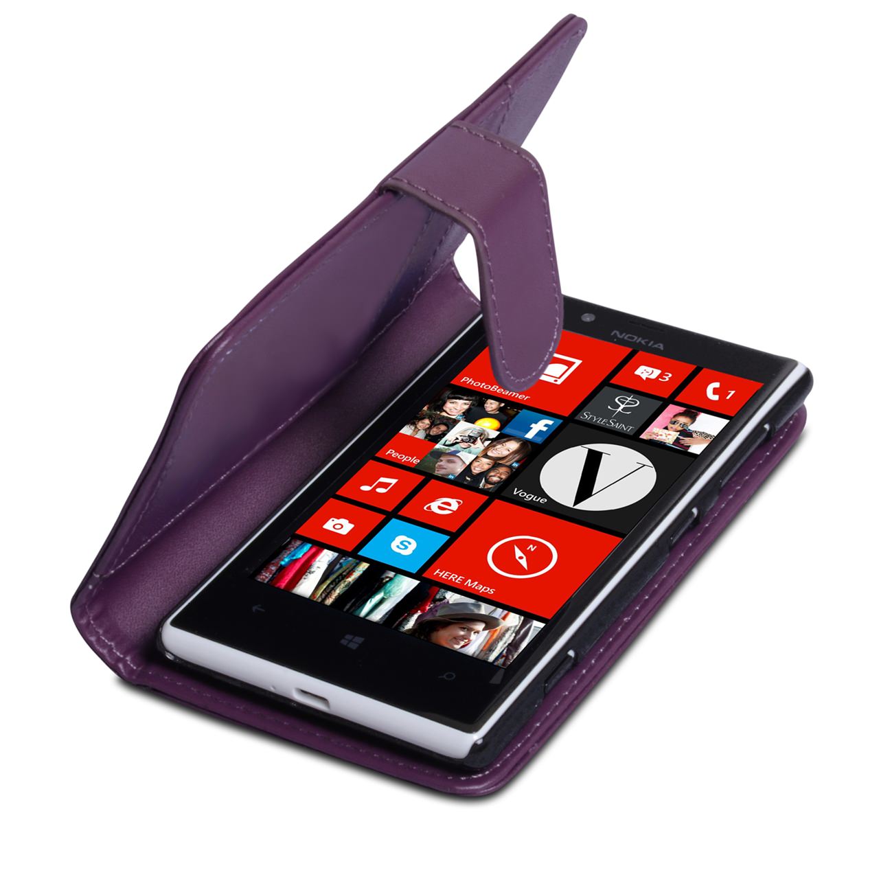 YouSave Nokia Lumia 720 Leather Effect Wallet Case - Purple