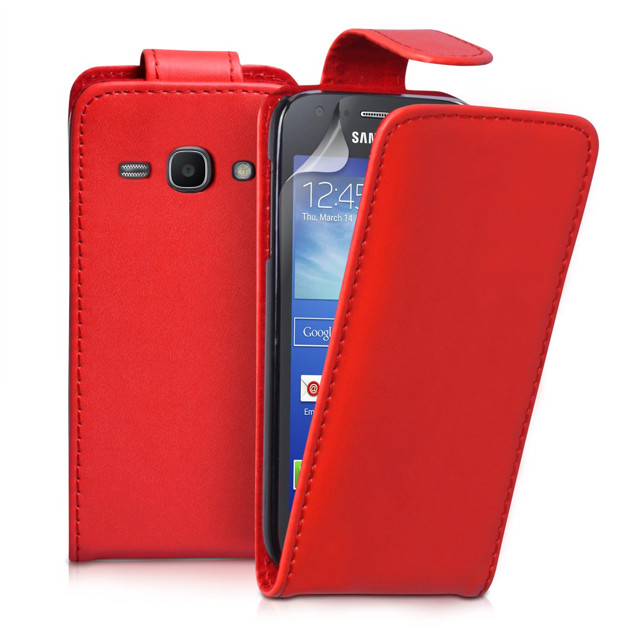 YouSave Samsung Galaxy Ace 3 Leather-Effect Flip Case - Red