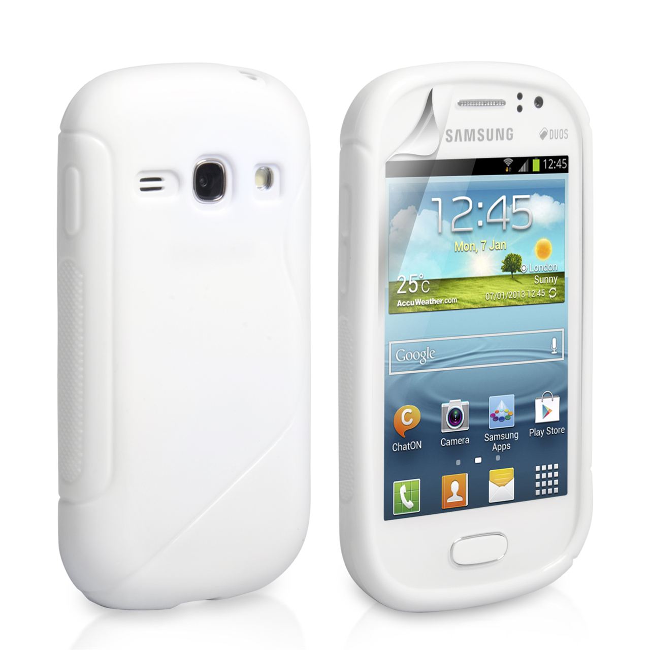 Caseflex Samsung Galaxy Fame S-Line Gel Case - White