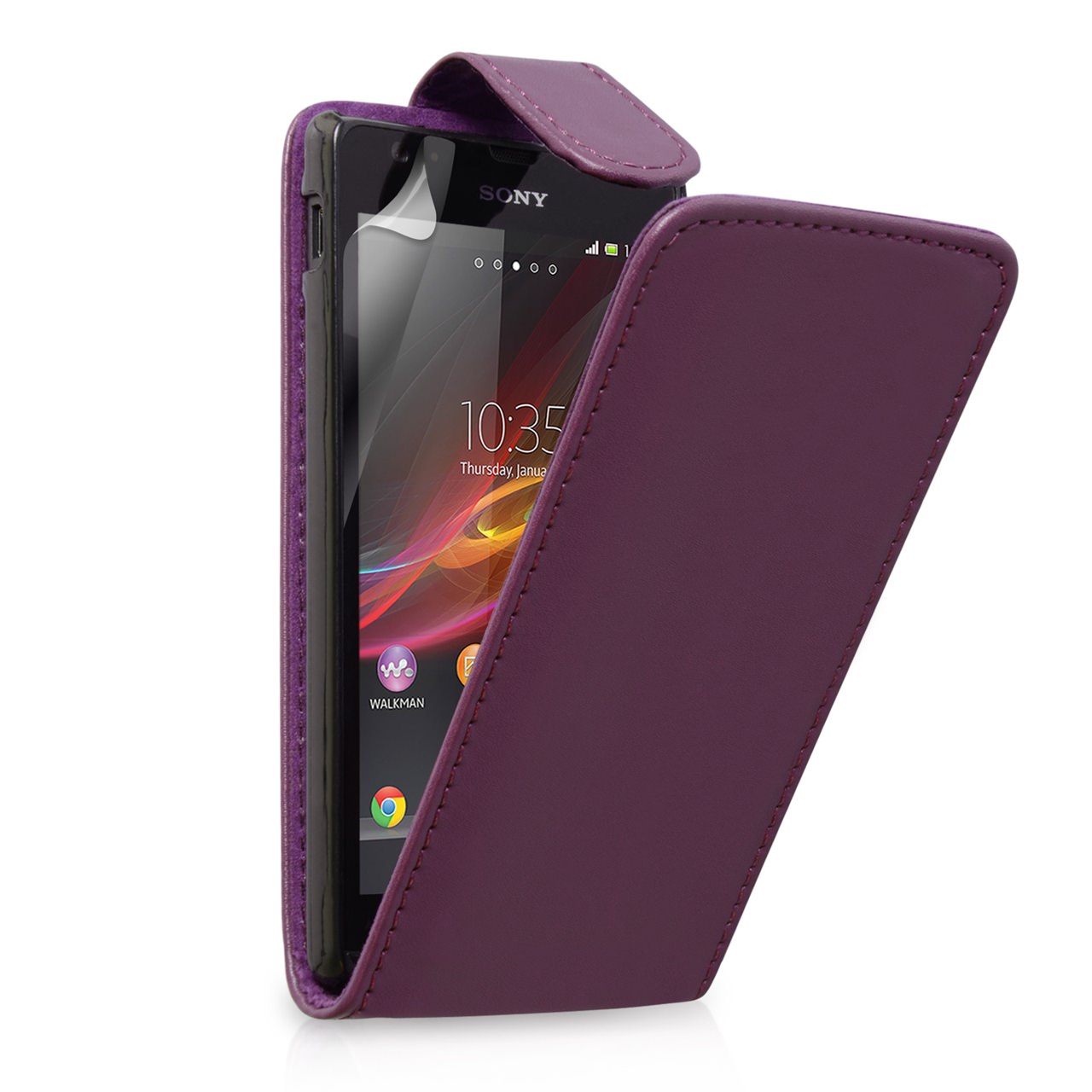 YouSave Accessories Sony Xperia SP Leather-Effect Flip Case - Purple