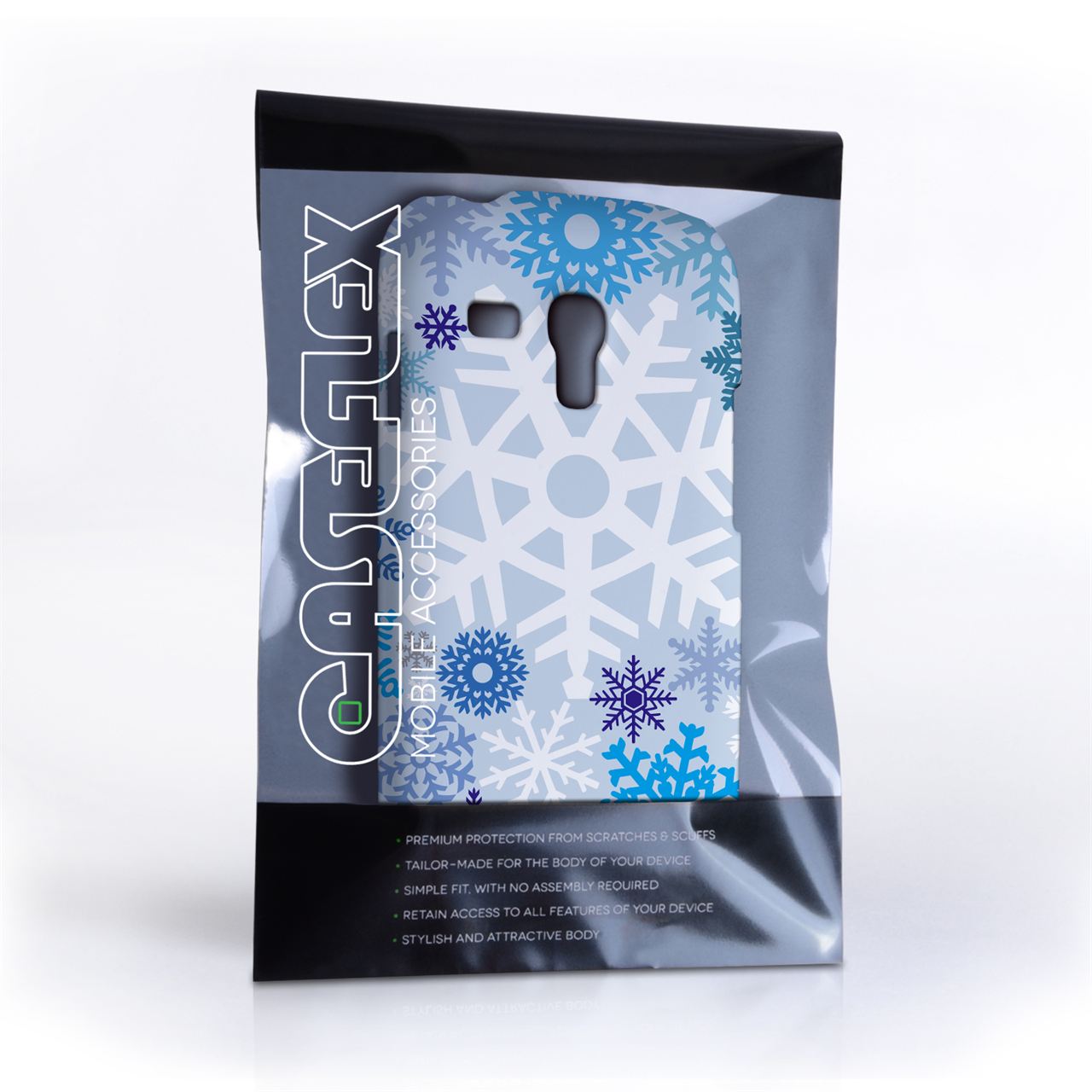 Samsung Galaxy S3 Mini Caseflex  Winter Christmas Snowflake Cover