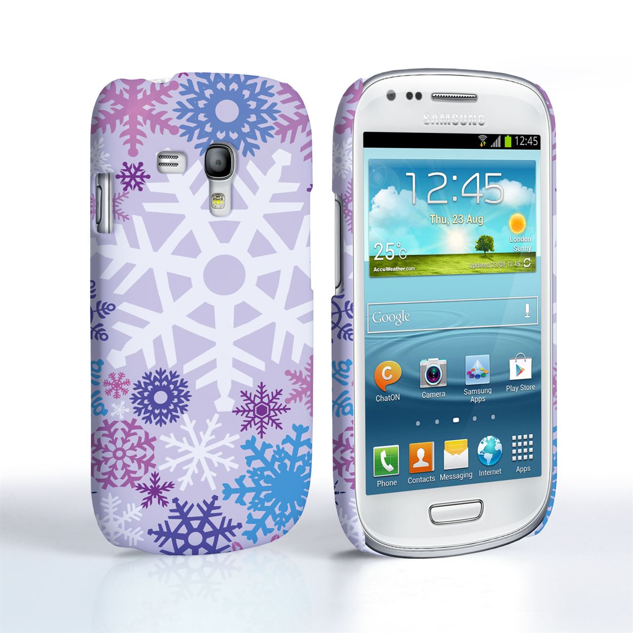 Samsung Galaxy S3 Mini Winter Christmas Snowflake Cover – Purple