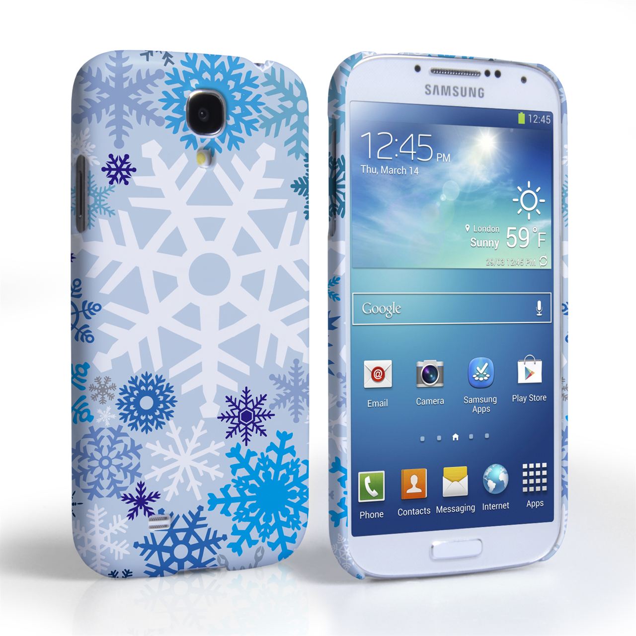 Caseflex  Samsung Galaxy S4 Winter Christmas Snowflake Cover - Blue