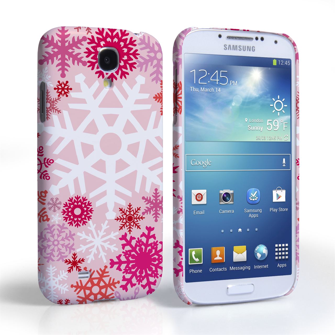 Caseflex Samsung Galaxy S4 Winter Christmas Snowflake Cover – Red