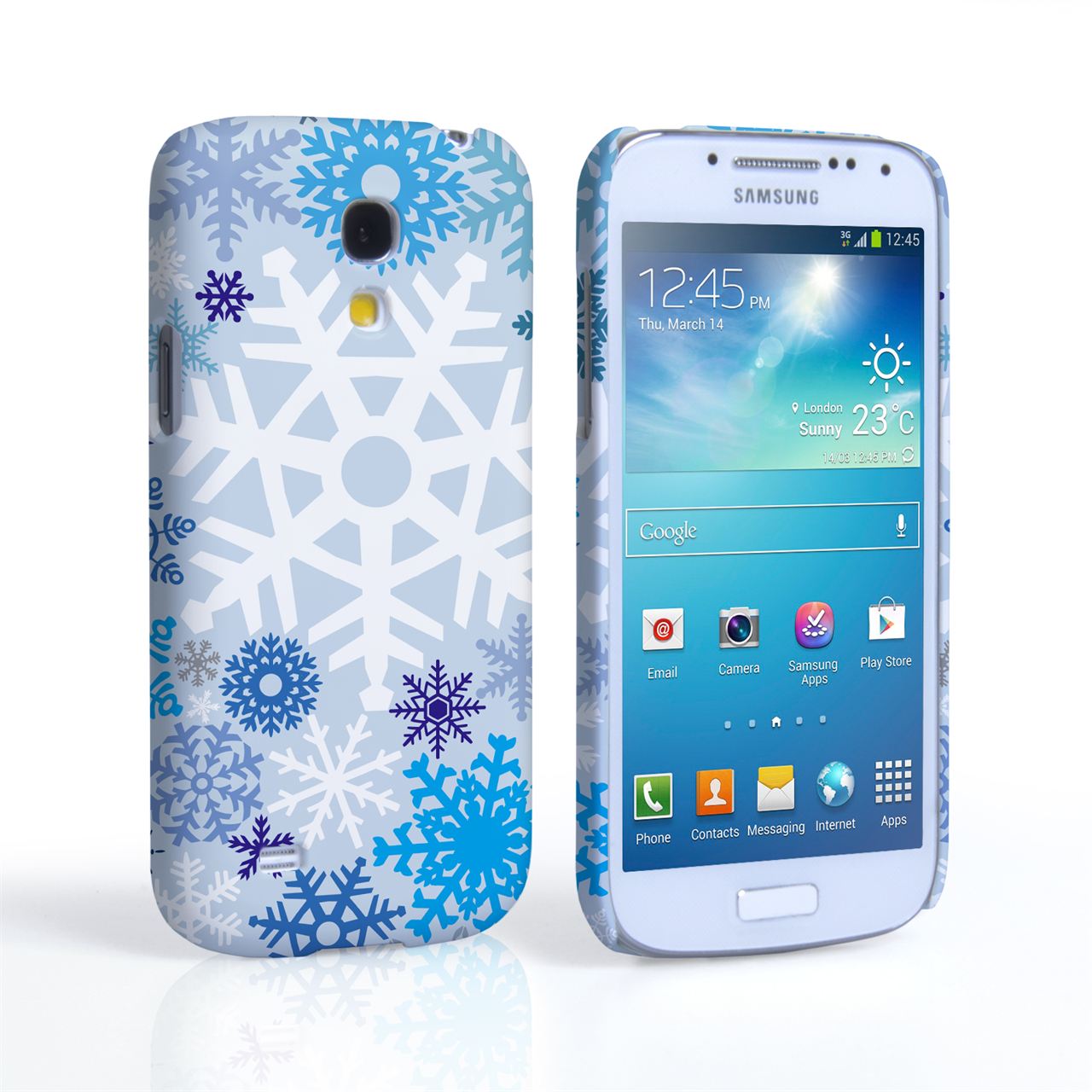 Samsung Galaxy S4 Mini Winter Christmas Snowflake Cover – Blue