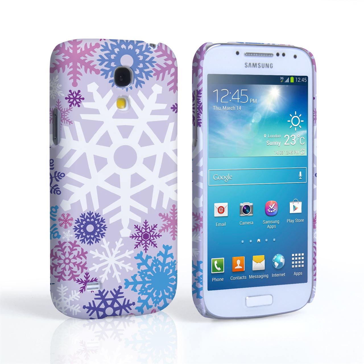 Samsung Galaxy S4 Mini Winter Christmas Snowflake Cover – Purple