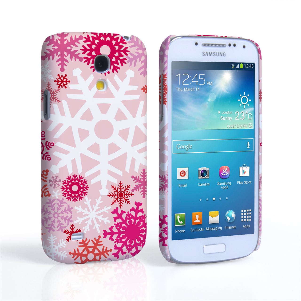 Samsung Galaxy S4 Mini Winter Christmas Snowflake Cover – Red