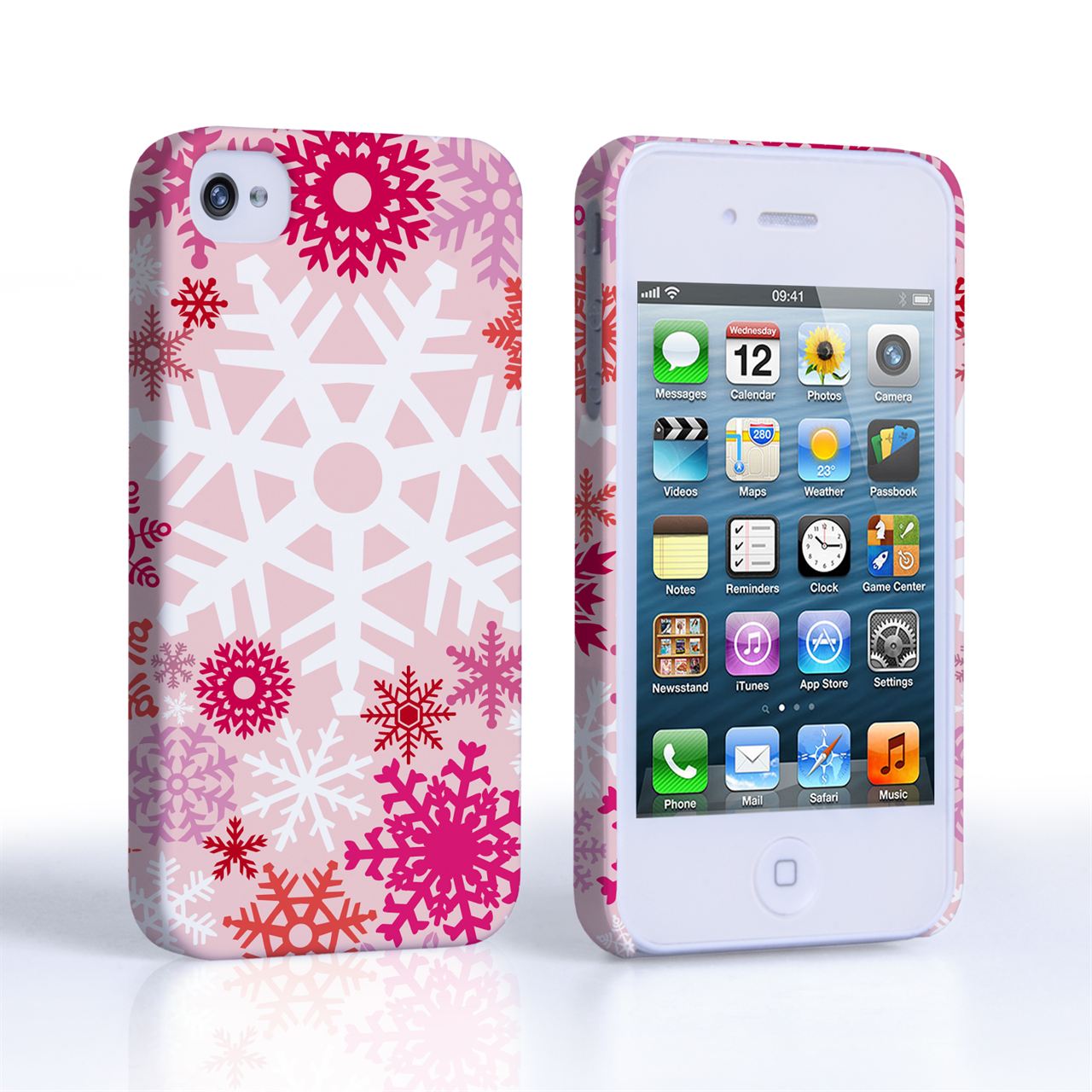 Caseflex iPhone 4 / 4S Winter Christmas Snowflake Cover – Red