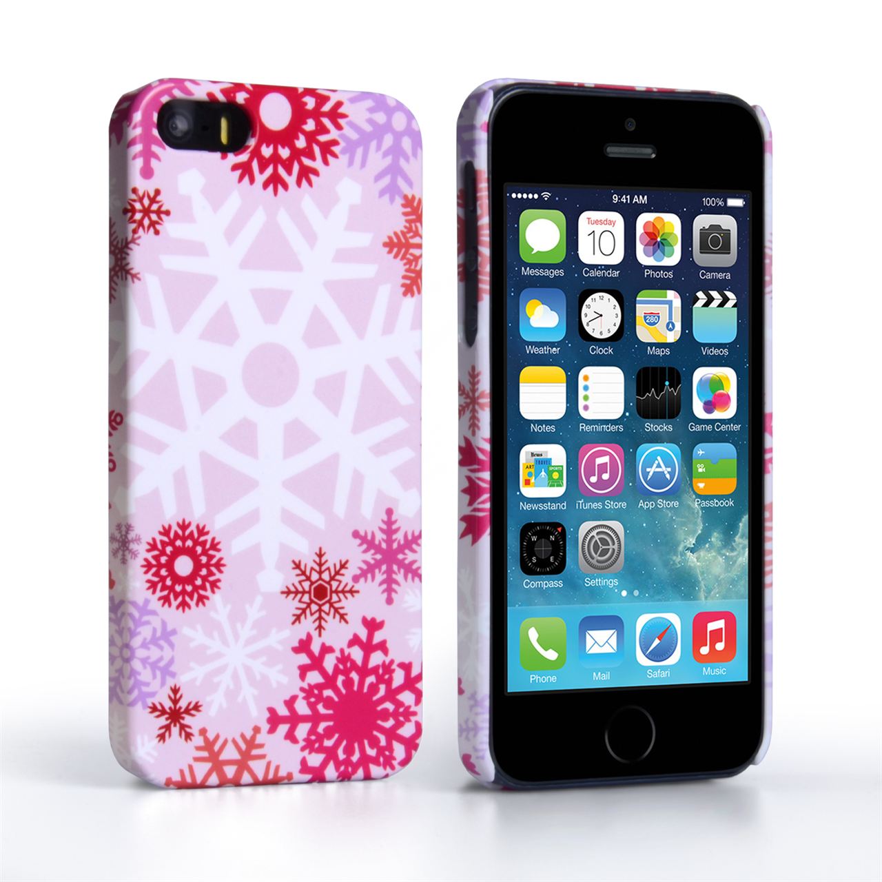 Caseflex iPhone 5 / 5S Winter Christmas Snowflake Cover – Red