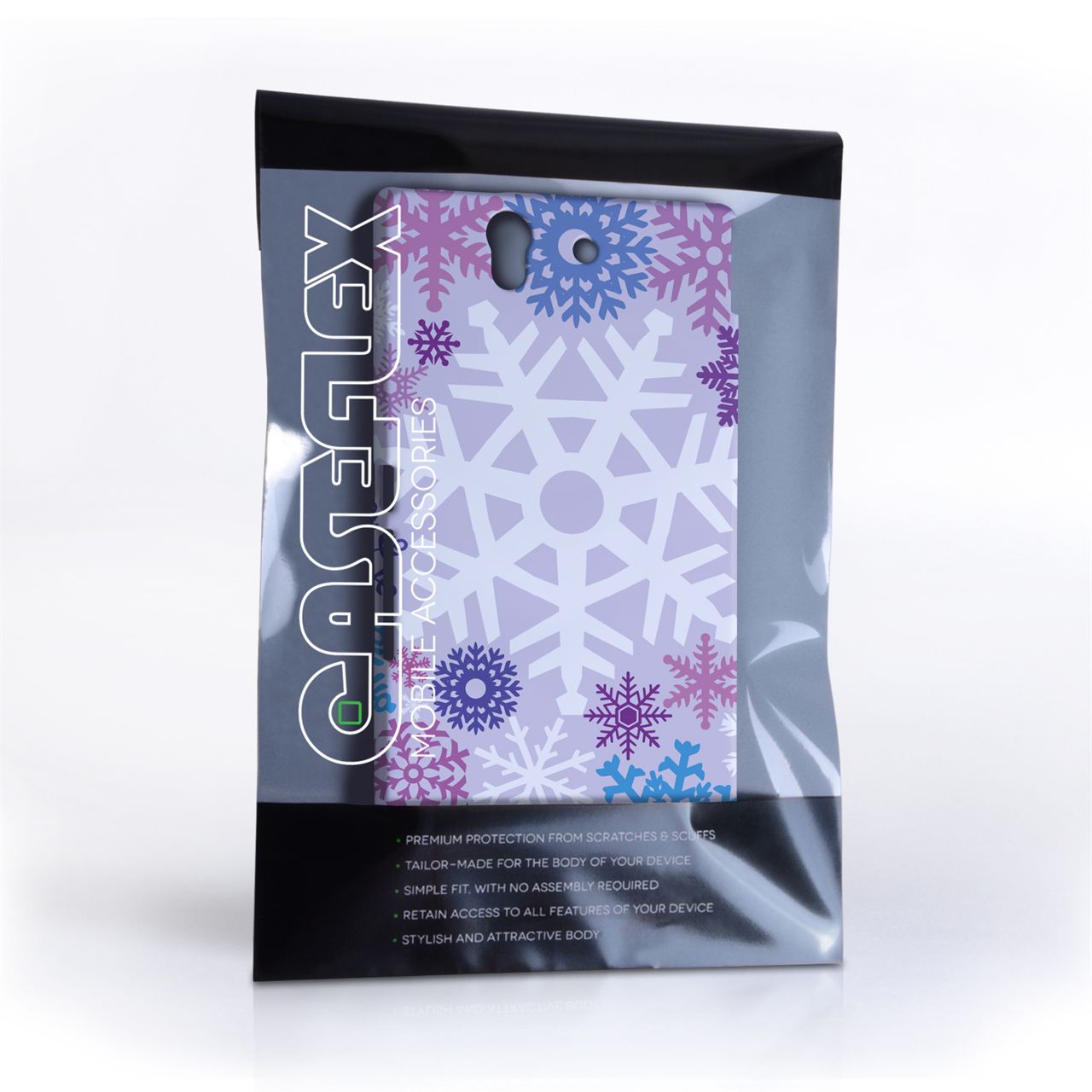Caseflex Sony Xperia Z Winter Christmas Snowflake Cover – Purple