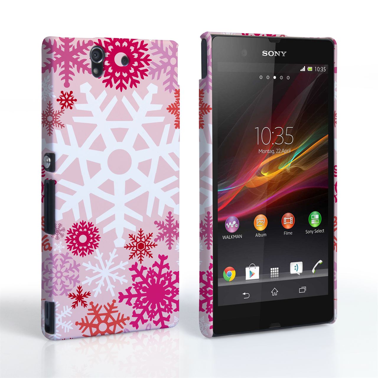 Sony Xperia Z Winter Christmas Snowflake Cover – Red