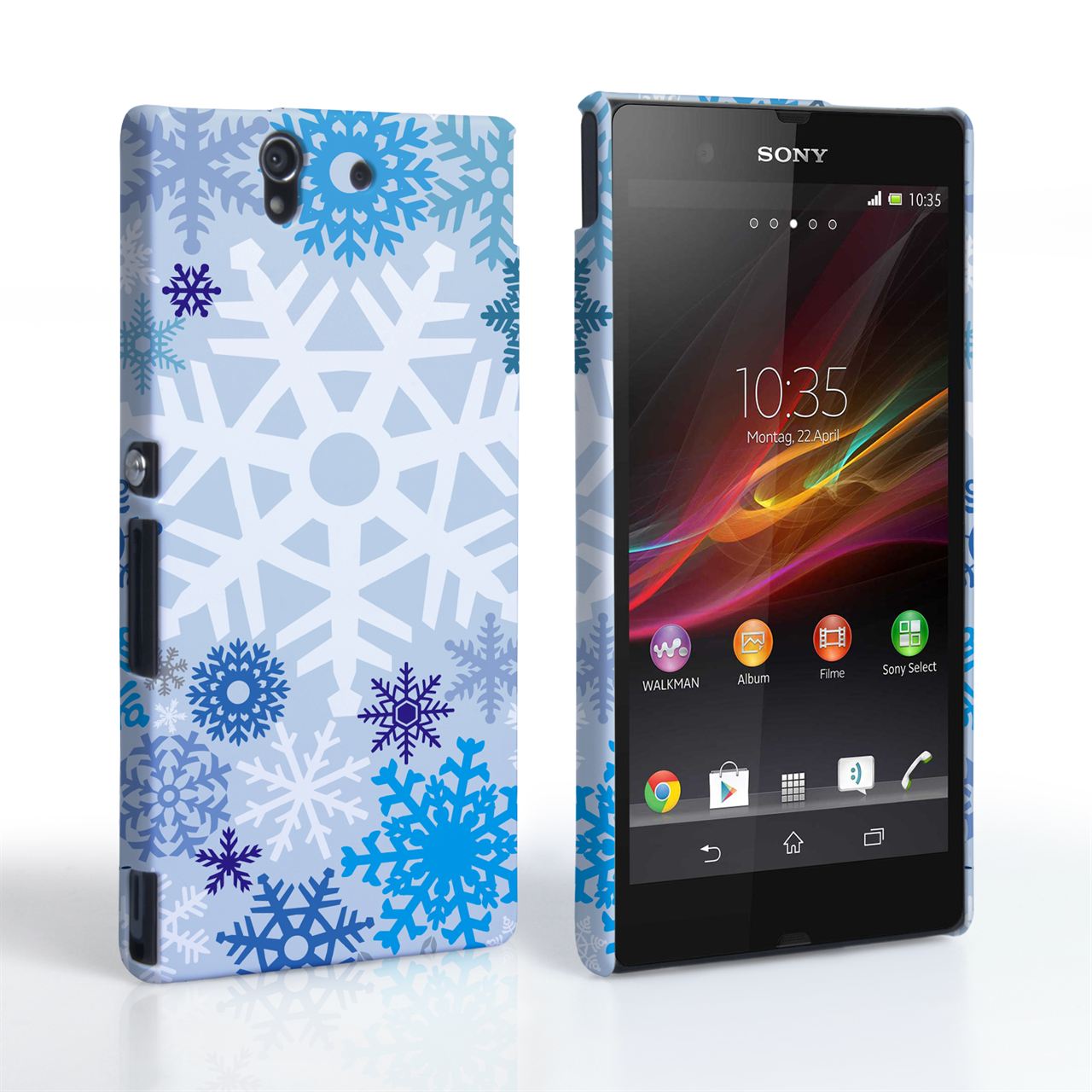 Caseflex Sony Xperia Z Winter Christmas Snowflake Cover – Blue