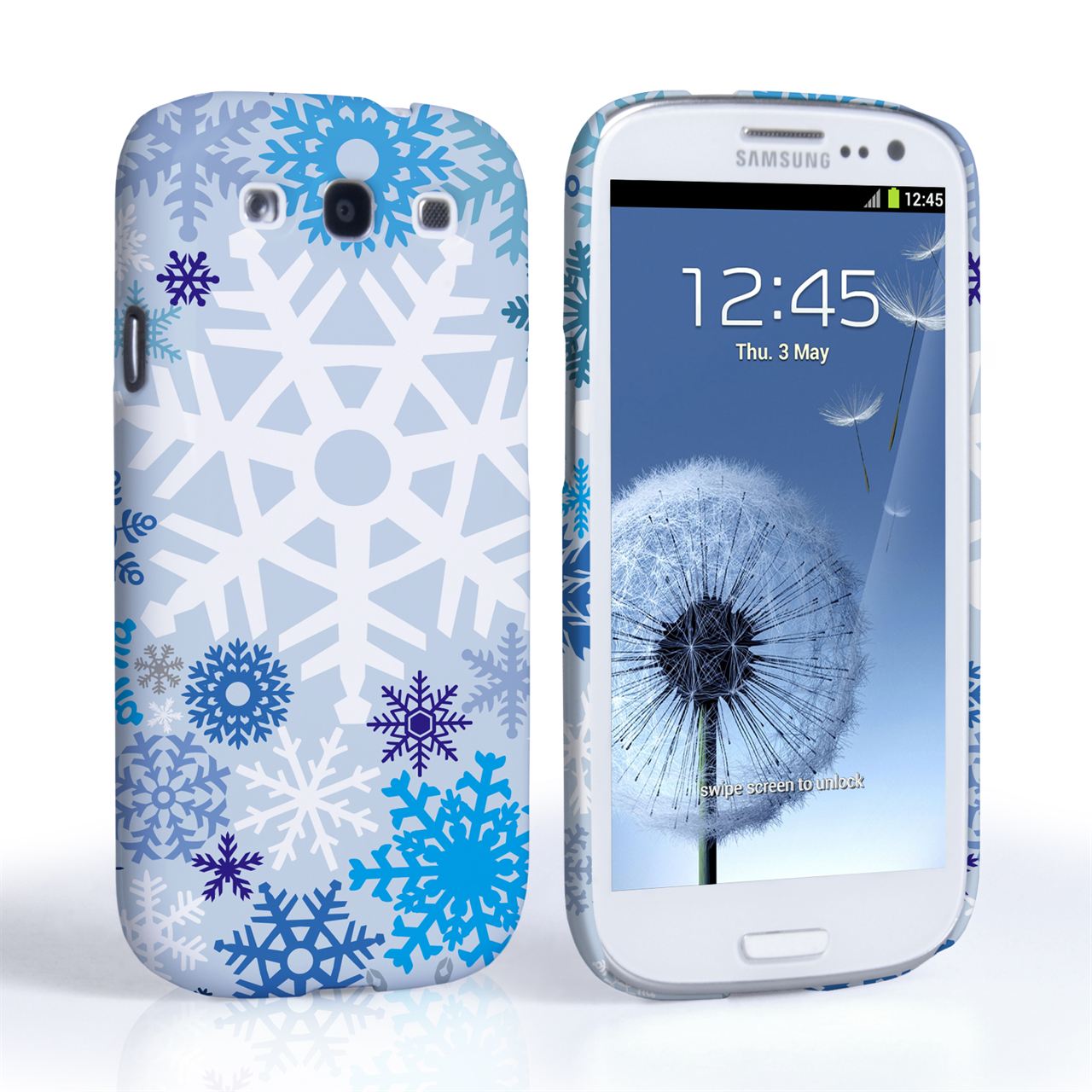 Caseflex Samsung Galaxy S3 Winter Christmas Snowflake Cover – Blue