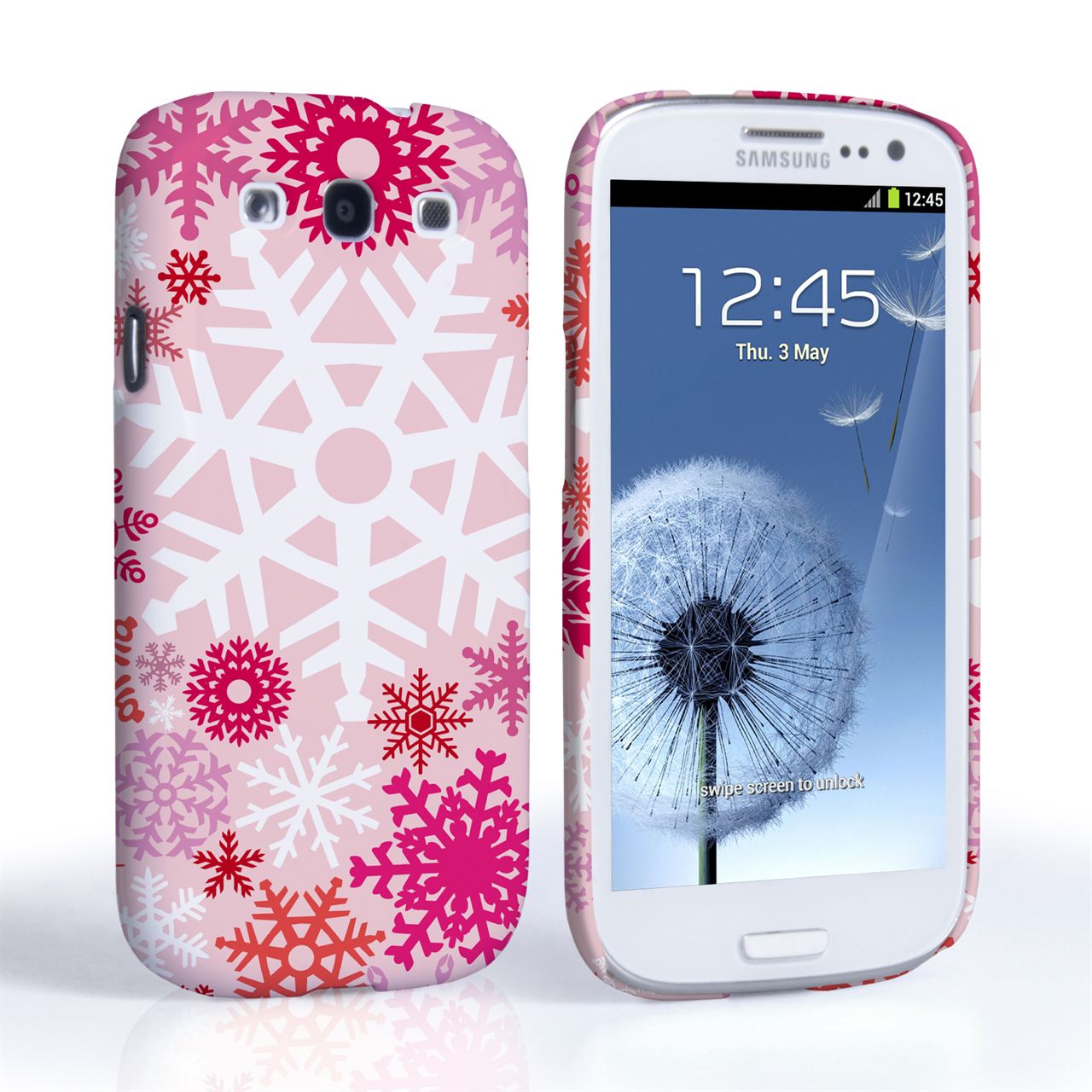 Caseflex Samsung Galaxy S3 Winter Christmas Snowflake Cover – Red