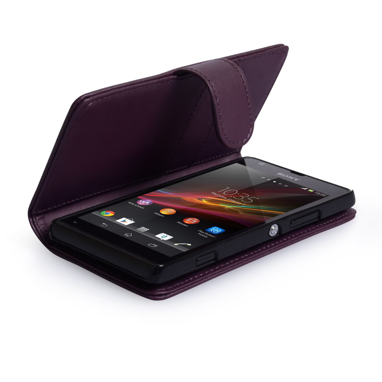YouSave Accessories Sony Xperia SP Leather-Effect Wallet Case - Purple