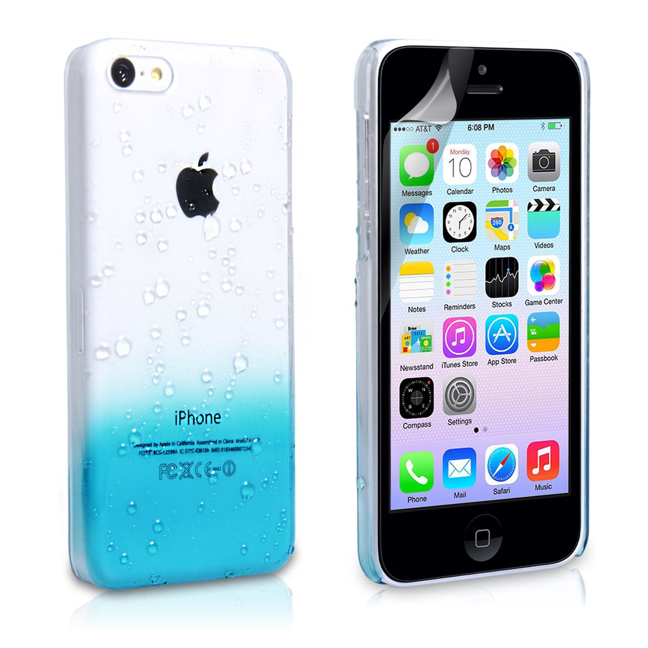 YouSave Accessories iPhone 5C Raindrop Hard Case - Blue