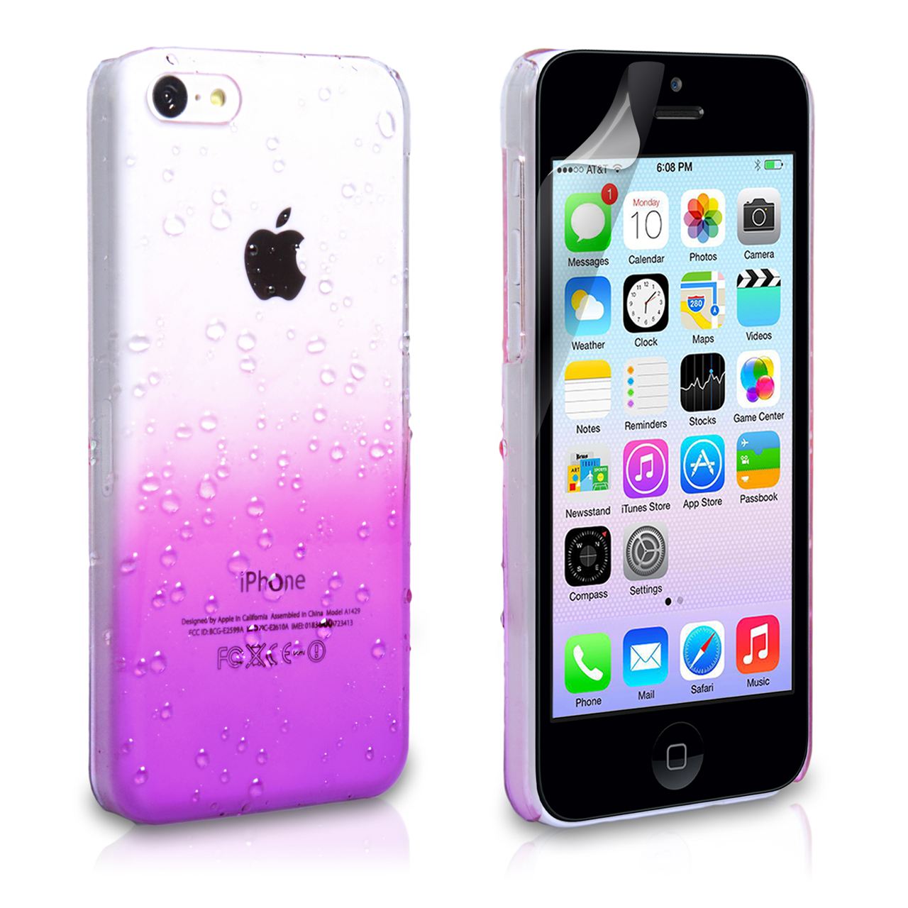 YouSave iPhone 5C Raindrop Hard Case - Purple | Mobile