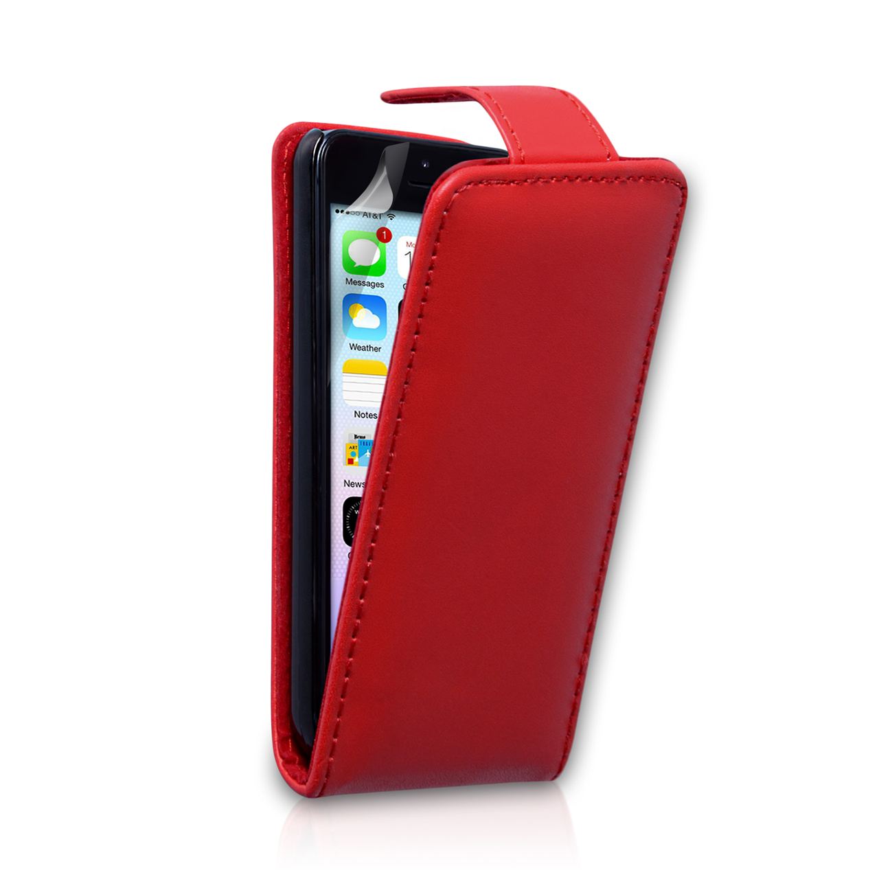 YouSave Accessories iPhone 5C Leather Effect Flip Case - Red