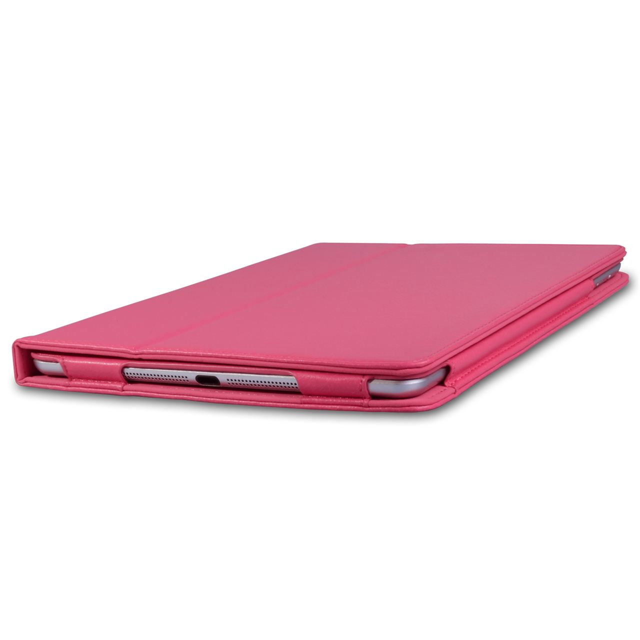 Caseflex iPad Air Textured Faux Leather Stand Case - Hot Pink