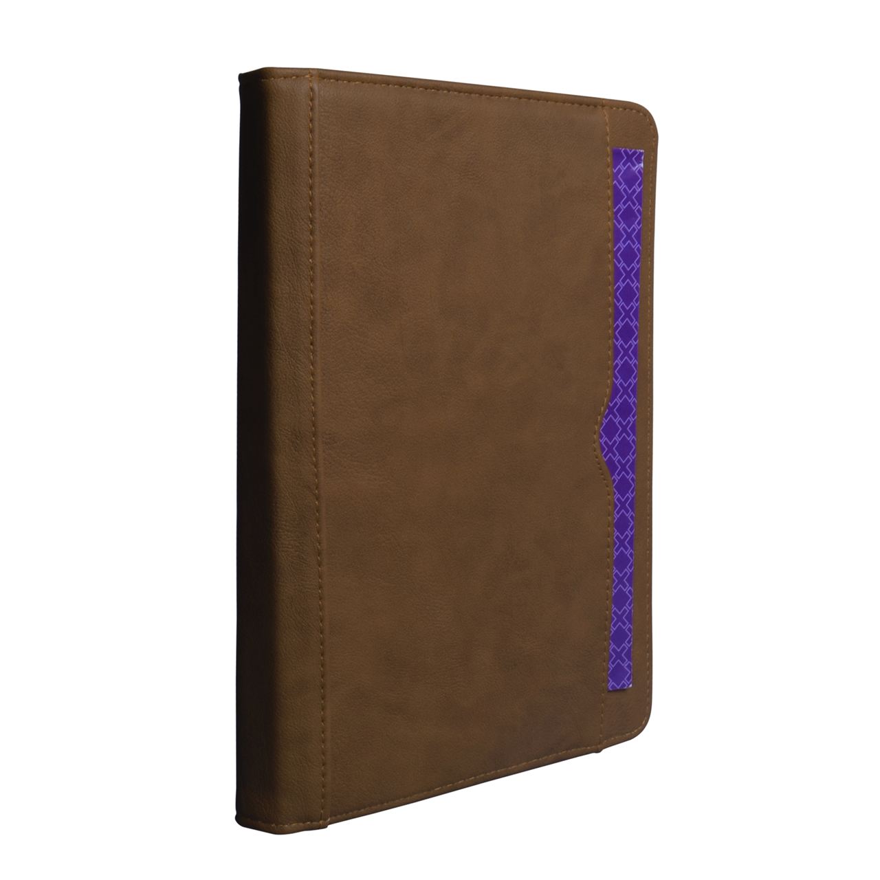 Caseflex iPad Mini 2 Textured Faux Leather Flip Case - Dark Brown