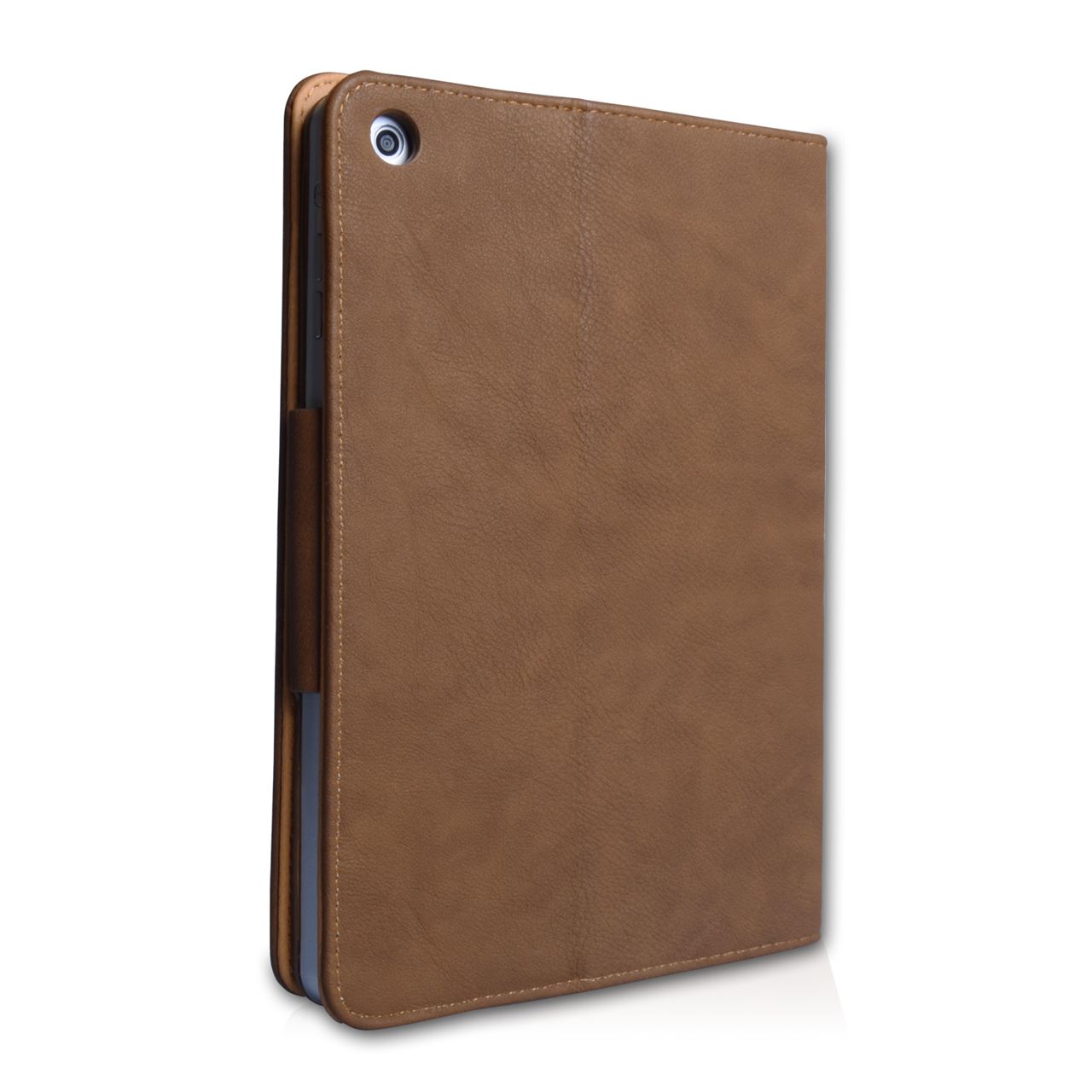 Caseflex iPad Mini 2 Textured Faux Leather Flip Case - Dark Brown