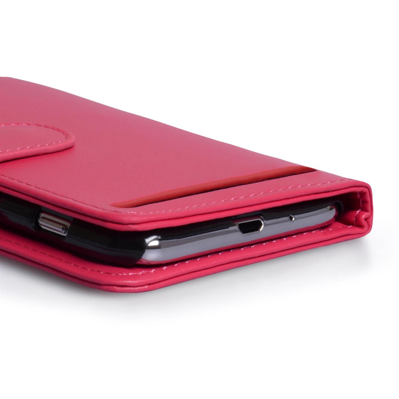 Hot Pink Samsung Ativ S PU Leather Wallet Case| Mobile