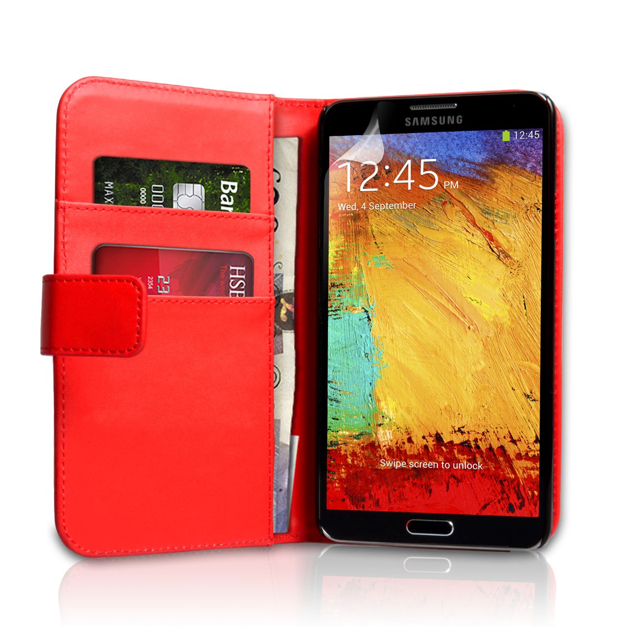 YouSave Samsung Galaxy Note 3 Leather Effect Wallet Case - Red