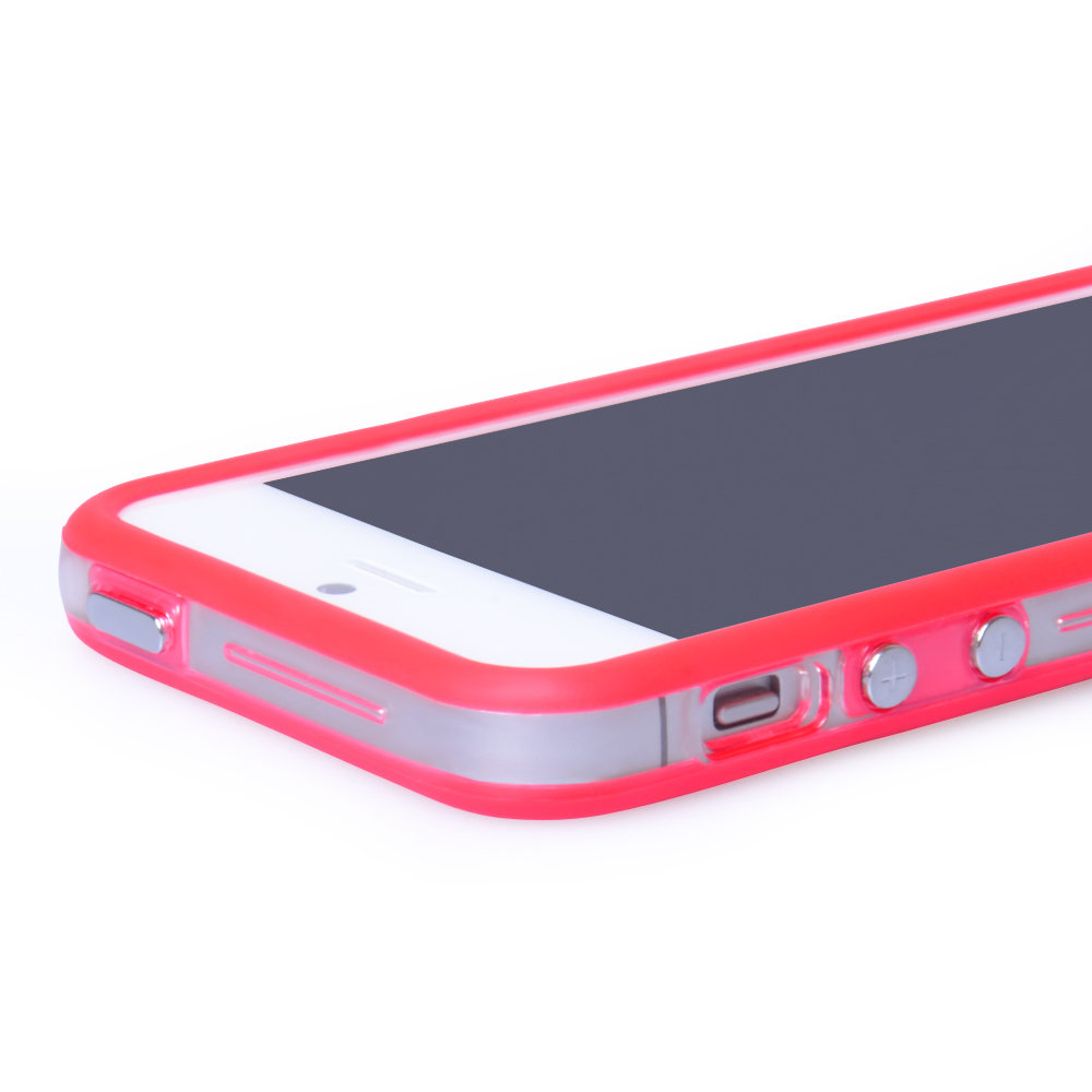 YouSave Accessories iPhone 5 / 5S Bumper Case - Red-Clear