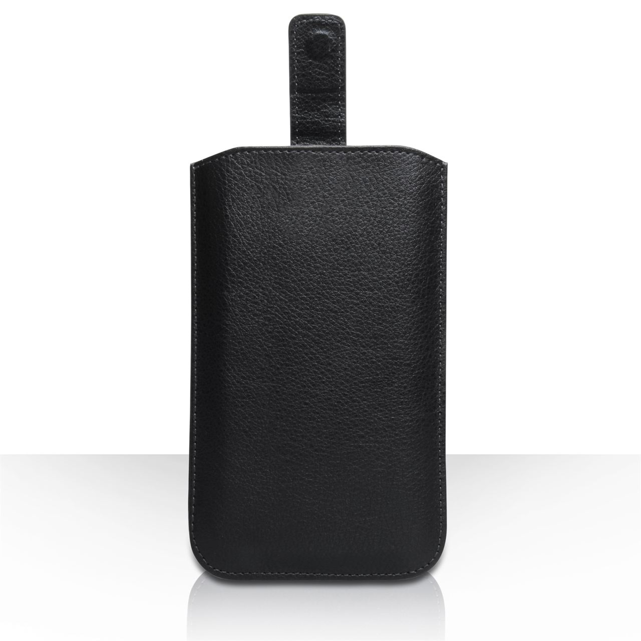 Caseflex Large Textured Faux Leather Return Phone Pouch - Black