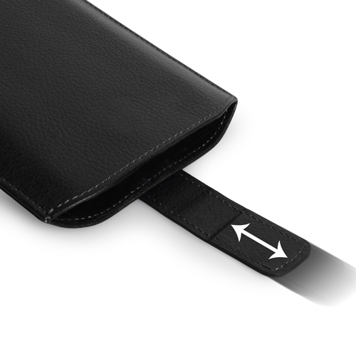 Caseflex Large Textured Faux Leather Return Phone Pouch - Black