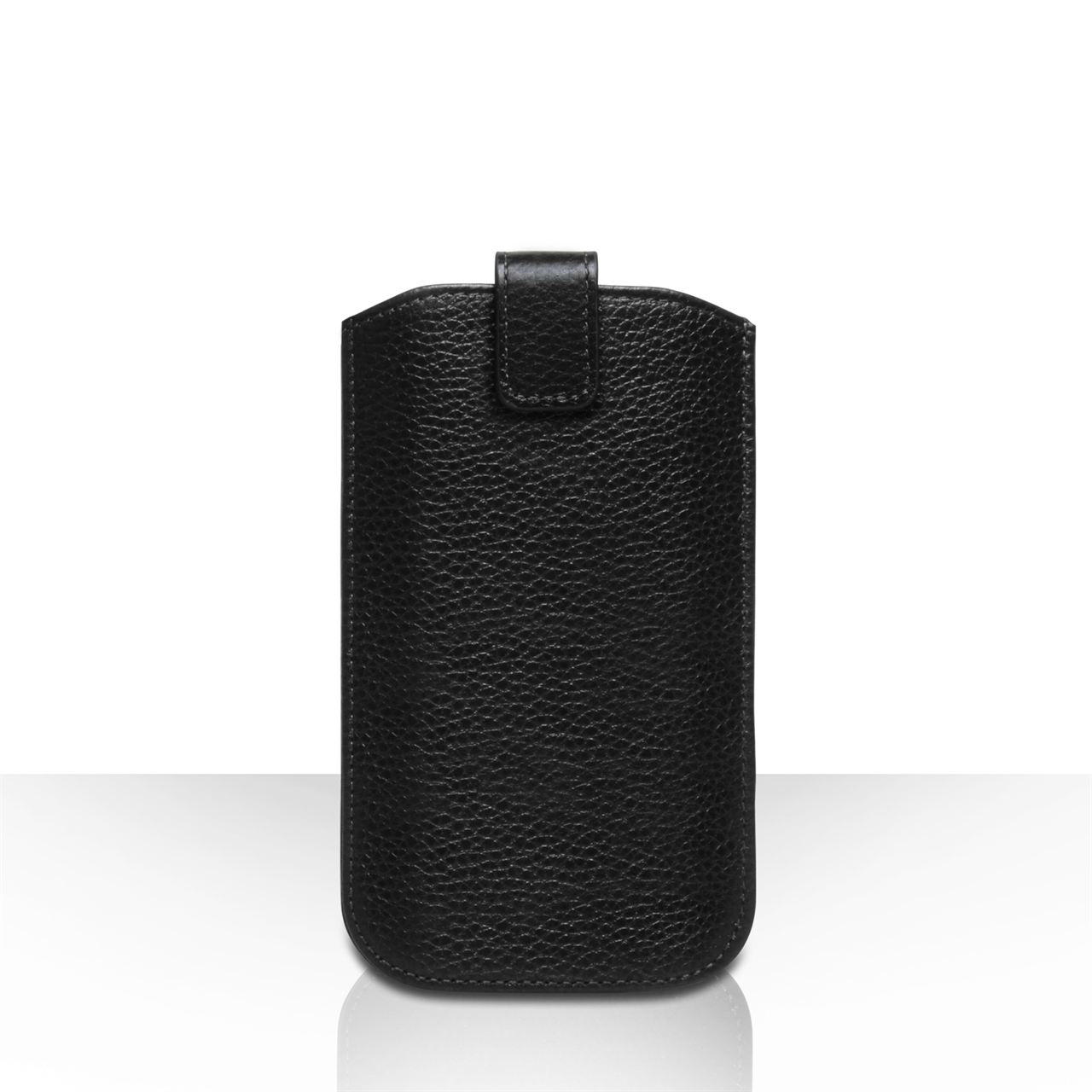 Caseflex Medium Real Leather Return Phone Pouch - Black