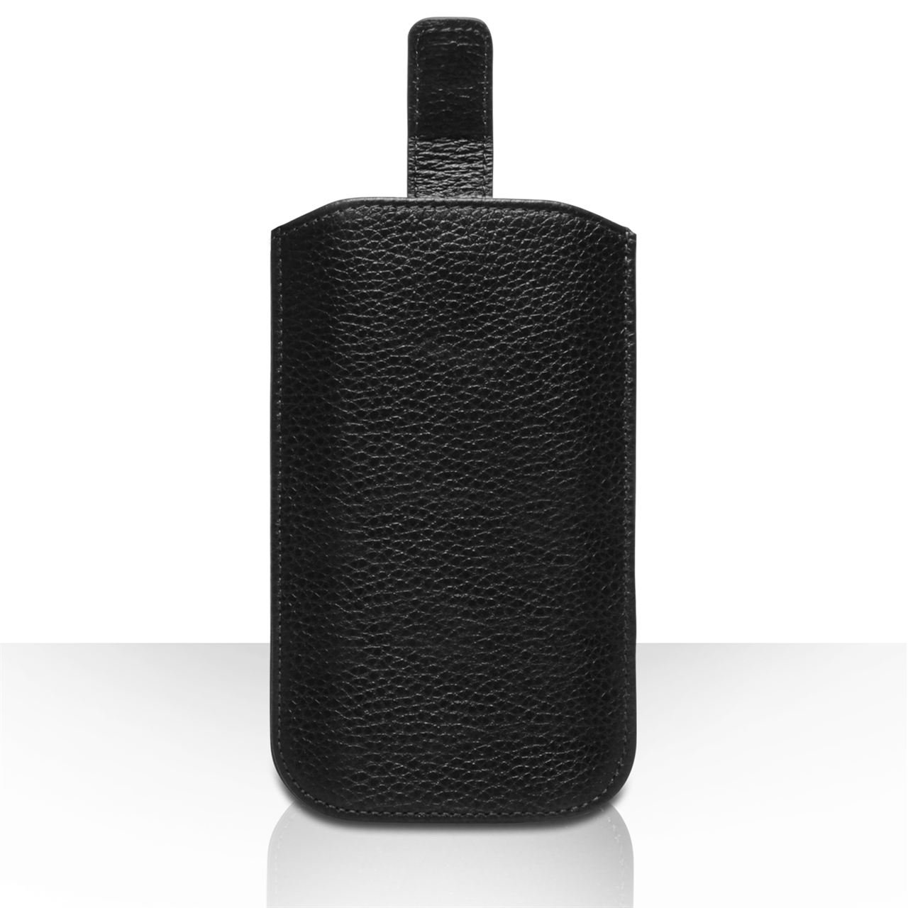 Caseflex Large Real Leather Return Phone Pouch - Black
