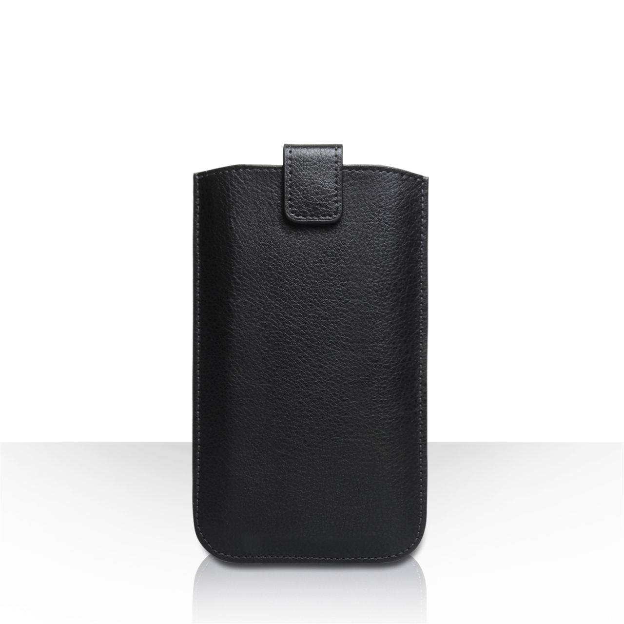 Caseflex Medium Textured Faux Leather Return Phone Pouch - Black