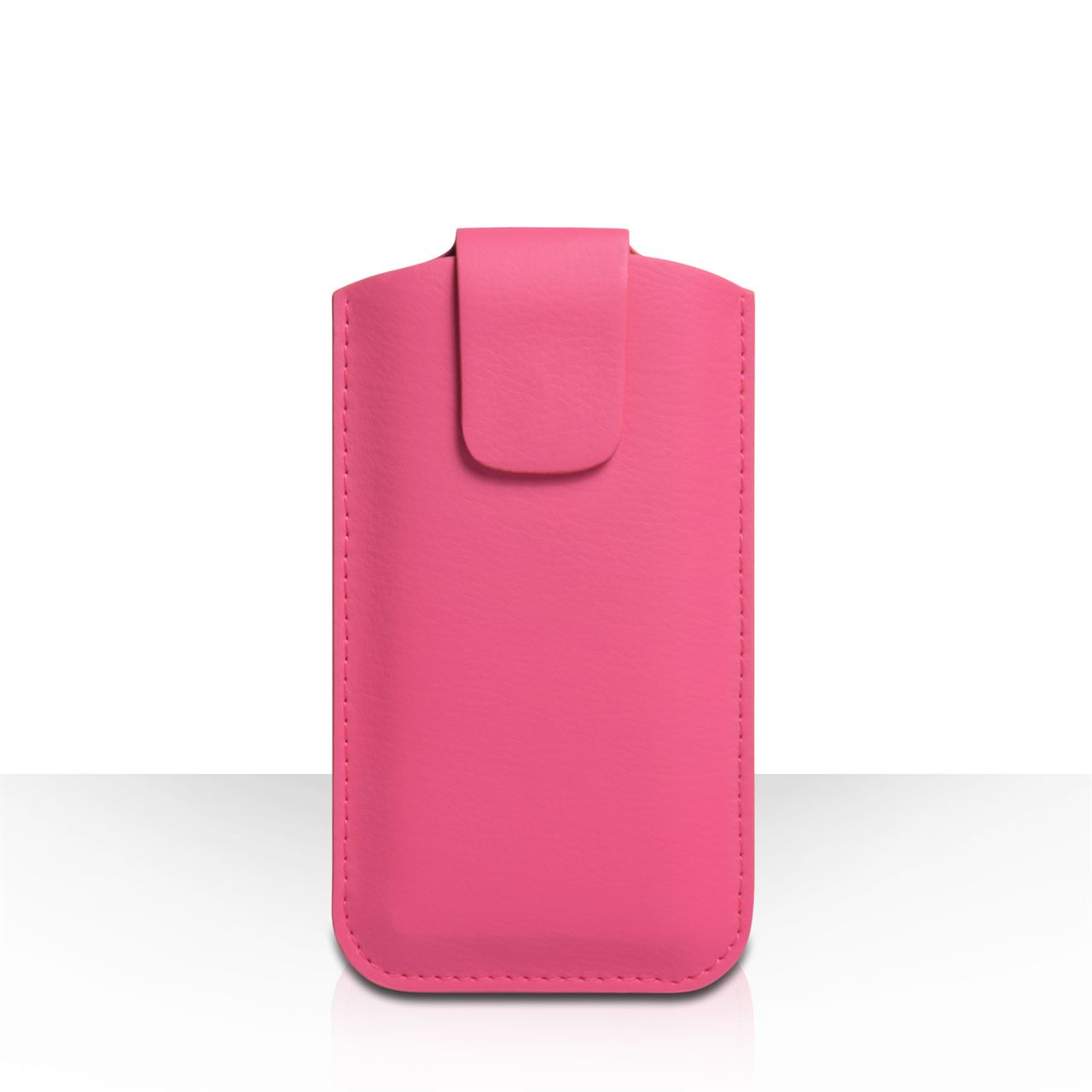 Caseflex Medium Textured Faux Leather Phone Pouch - Pink