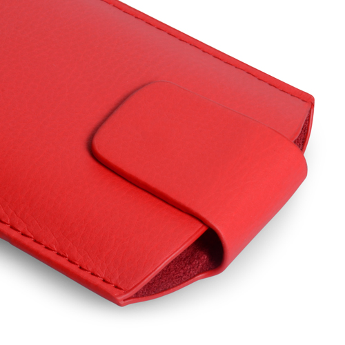 Caseflex Medium Textured Faux Leather Phone Pouch - Red