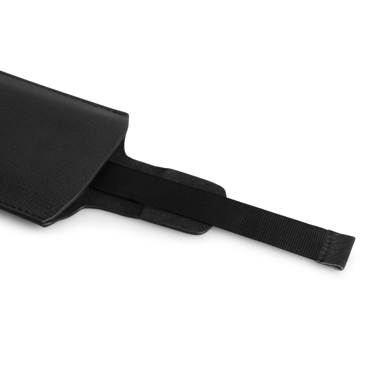 Caseflex Large Textured Faux Leather Phone Pouch - Black