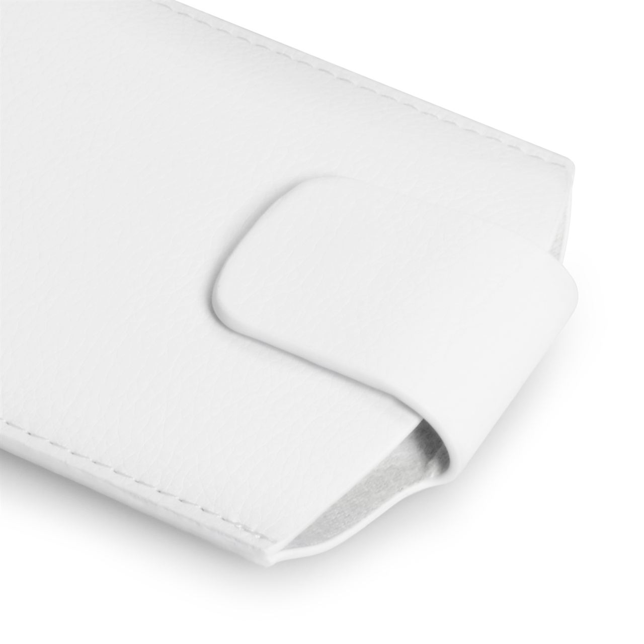 Caseflex Large Textured Faux Leather Phone Pouch - White