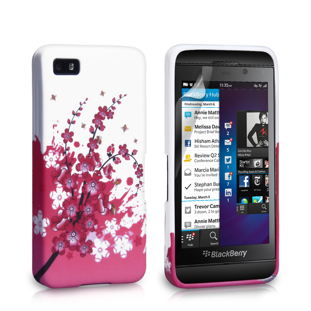 YouSave Accessories Blackberry Z10 Floral Bee Silicone Gel Case