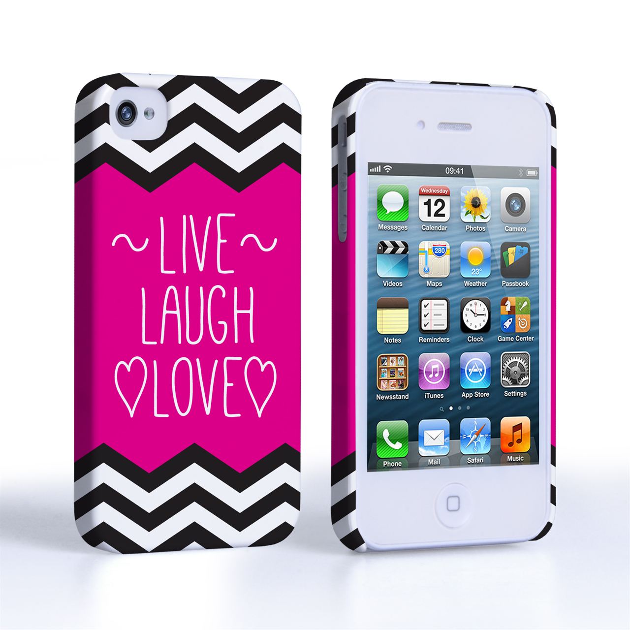 Caseflex iPhone 4 / 4S Live Laugh Love Heart Case