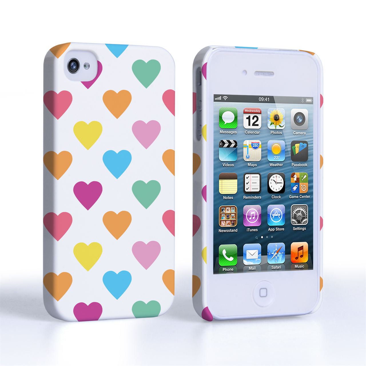 Caseflex iPhone 4 / 4S Polka Hearts Pastel Case