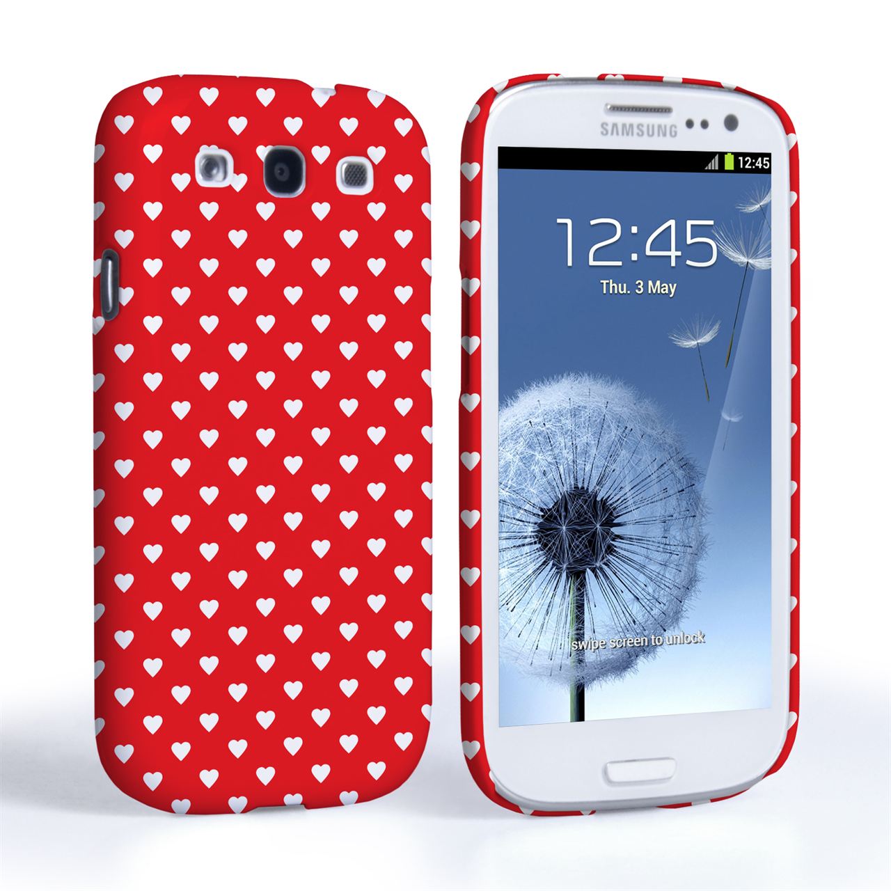 Caseflex Samsung Galaxy S3 Cute Hearts Red and White Case