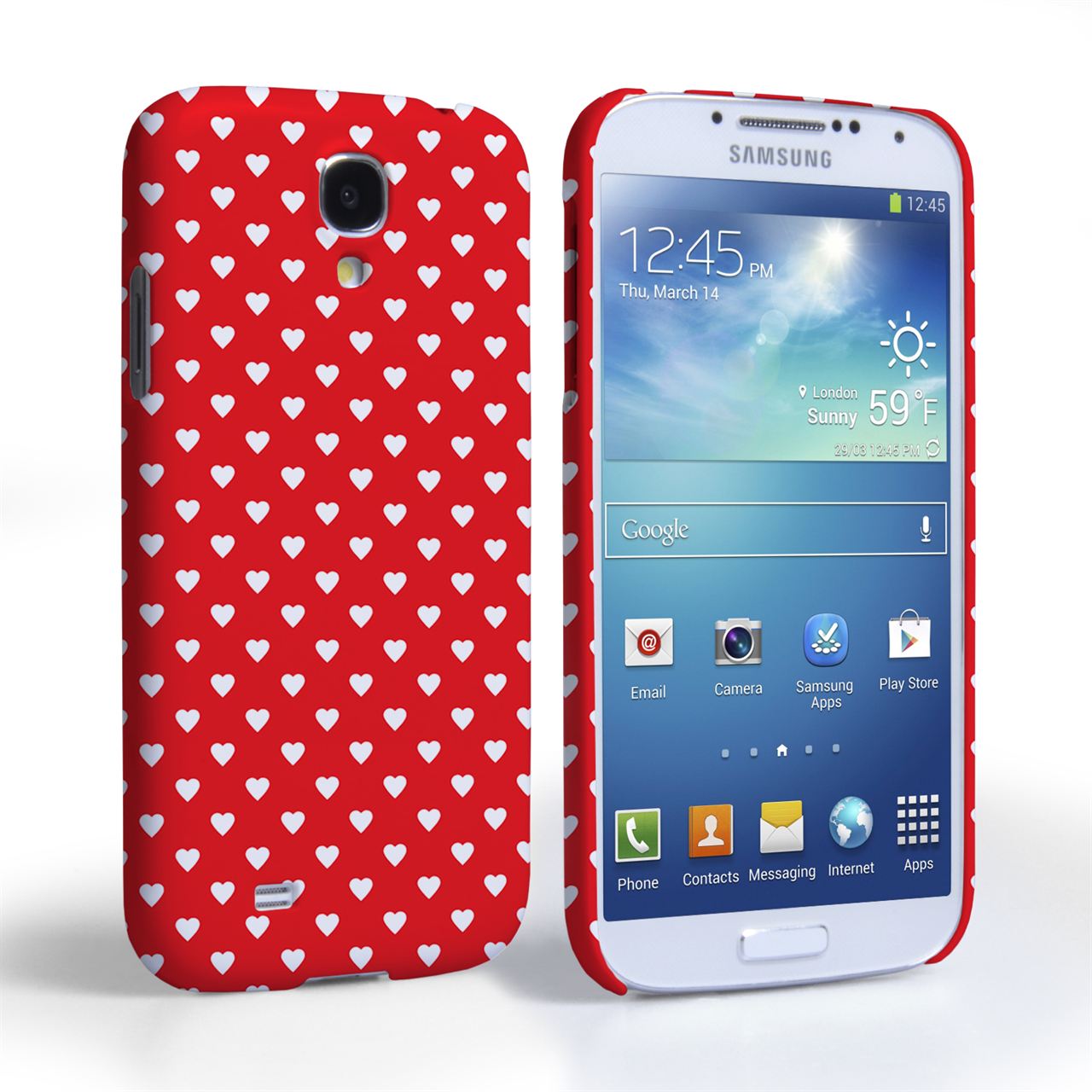 Caseflex Samsung Galaxy S4 Cute Hearts Red and White Case