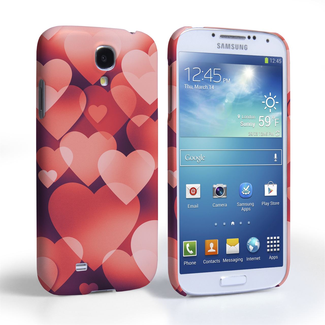 Caseflex Samsung Galaxy S4 Red Shimmering Hearts Case