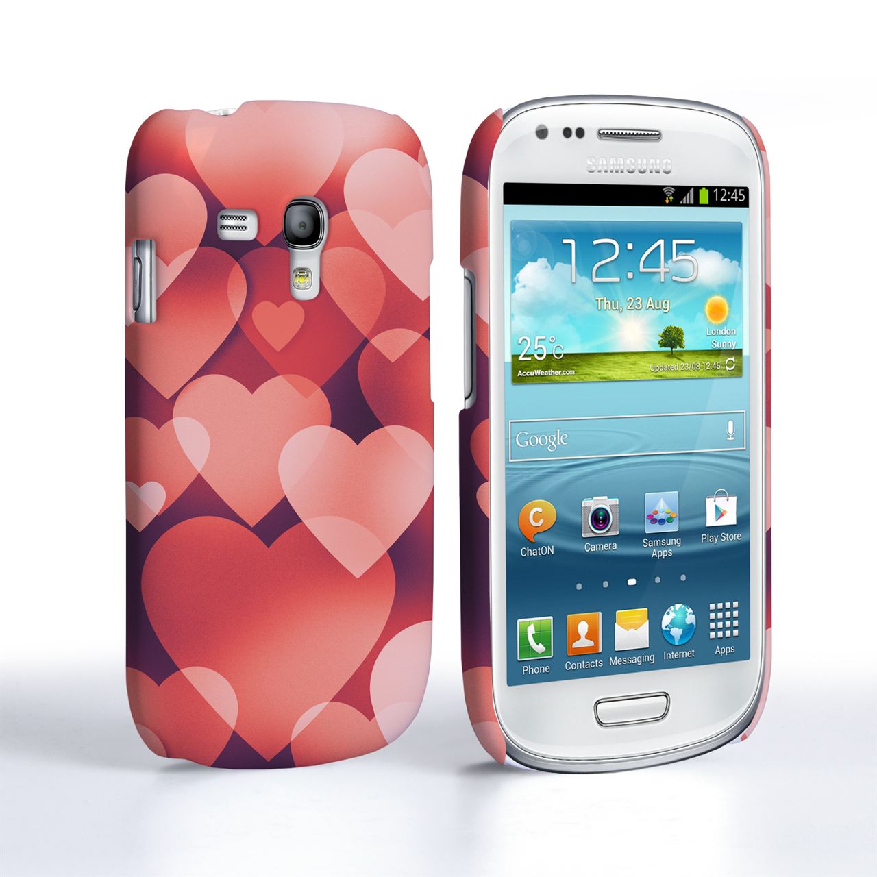 Caseflex Samsung Galaxy S3 Mini Red Shimmering Hearts Case