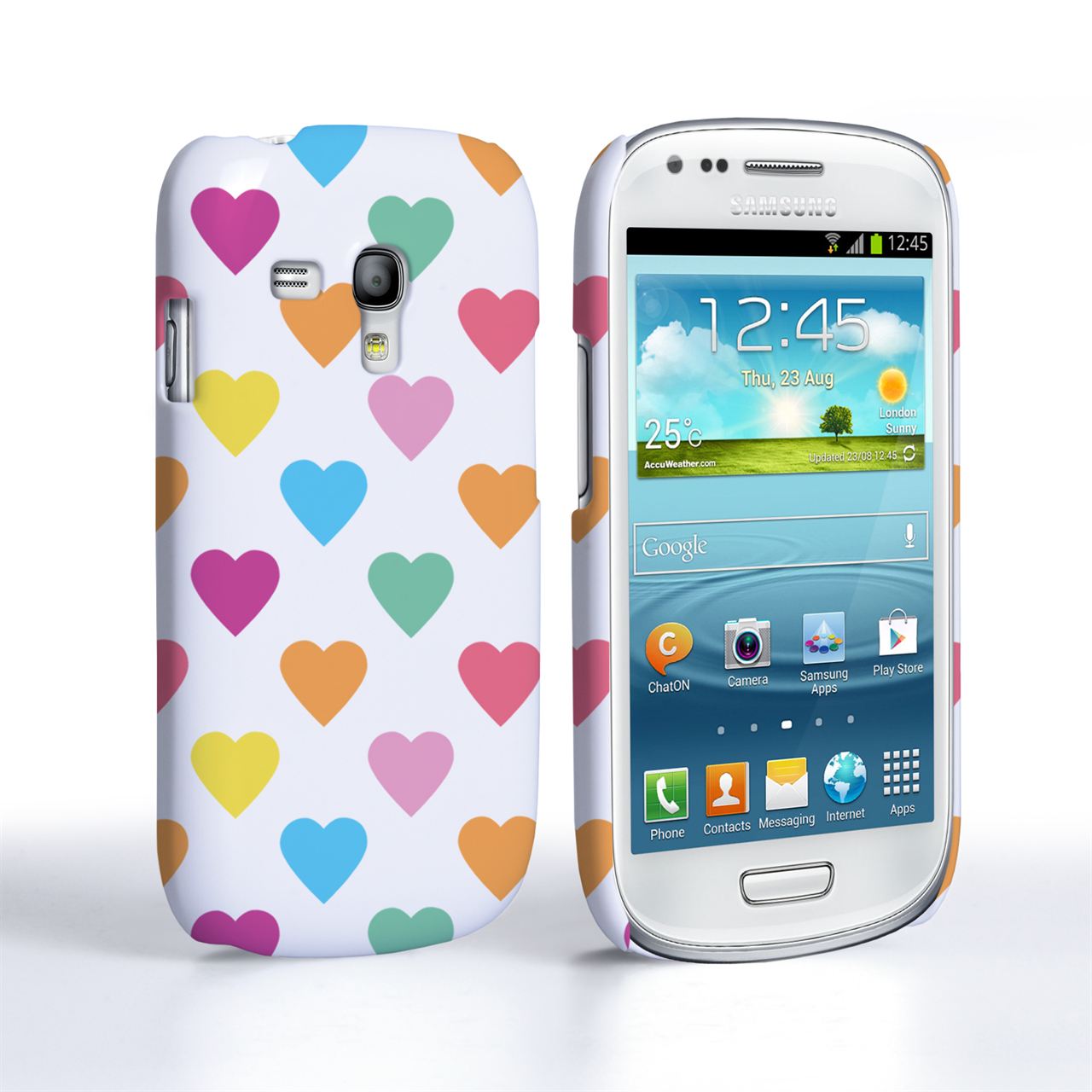 Caseflex Samsung Galaxy S3 Mini Polka Hearts Pastel Case