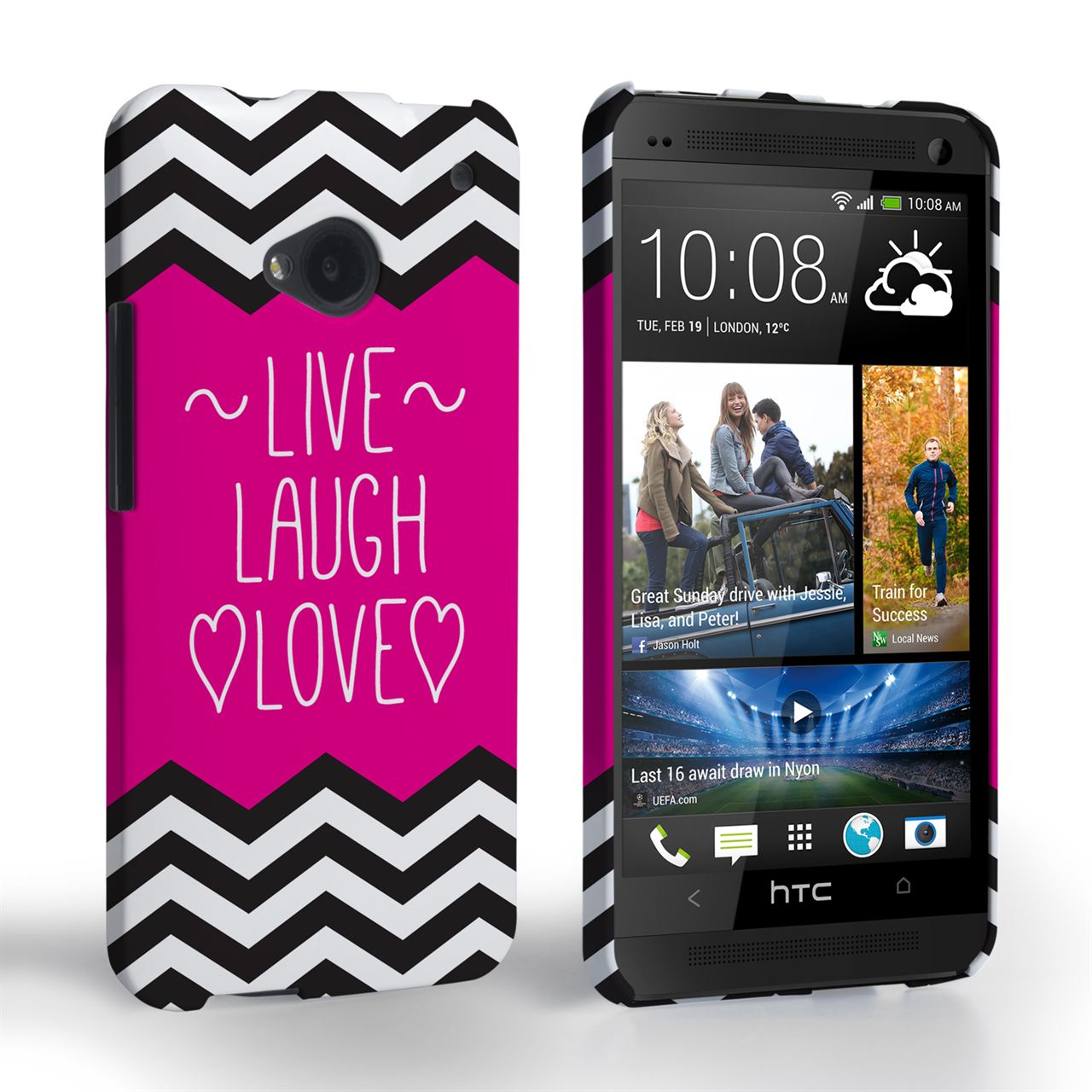 Caseflex HTC One Live Laugh Love Heart Case